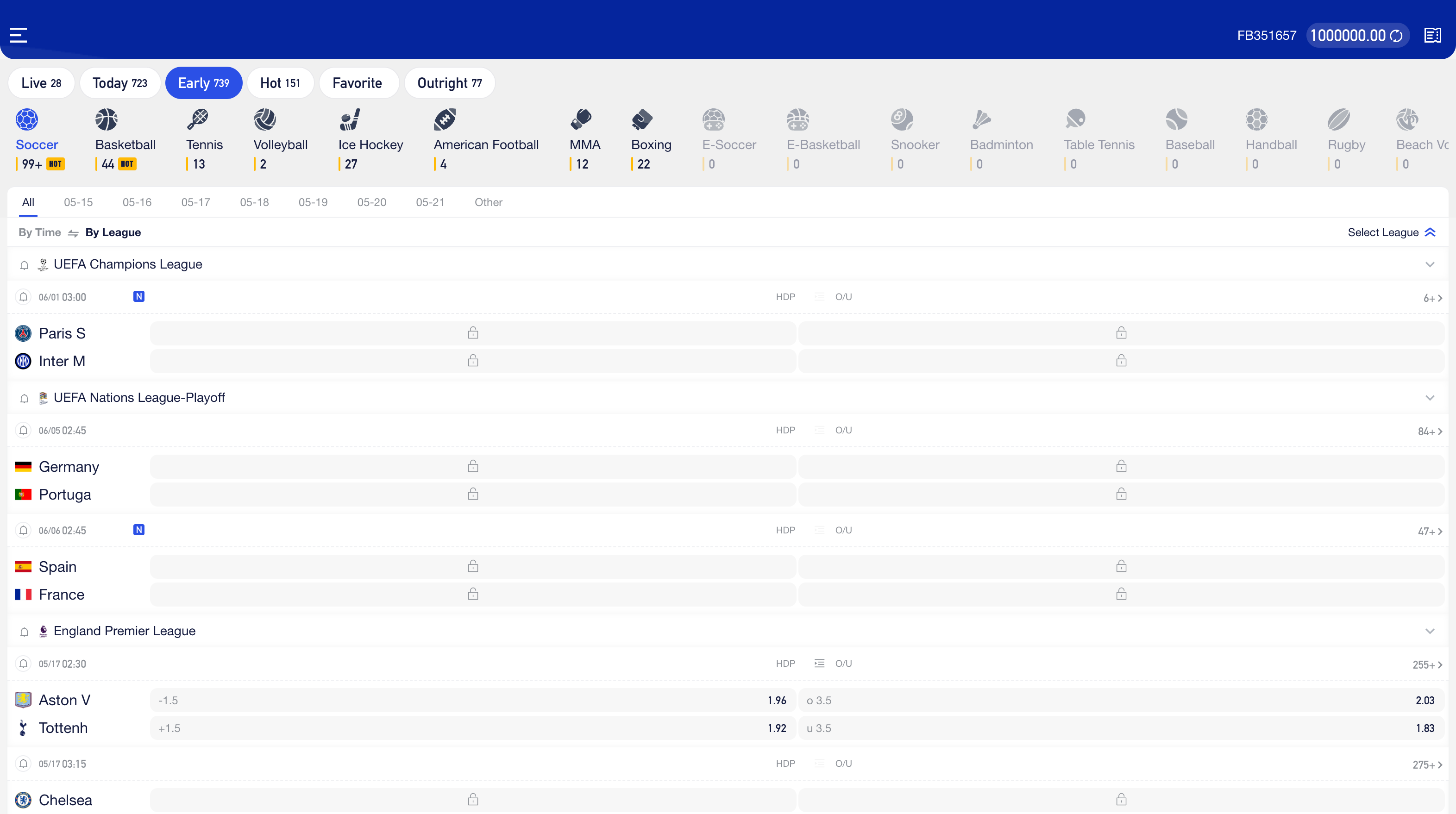 FB SPORTS interface